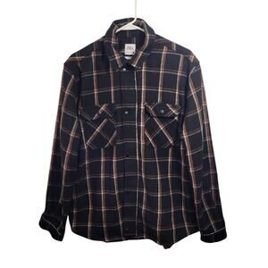Zara Brown Plaid Snap & Zip Relaxed Fit Heavy Weight Shacket Size L 32826-2Clo3
